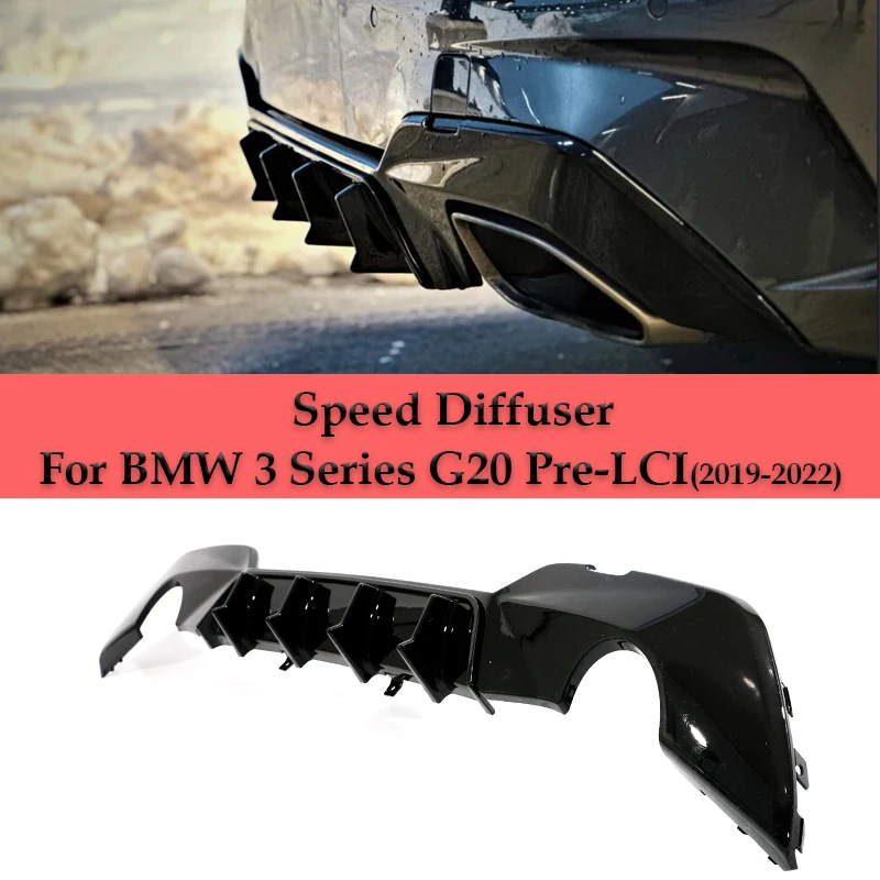

MP Speed Carbon Rear Bumper Diffuser Gloss Black M Tech Diffusor Body Kit For BMW 3 Series G20 G21 2019-2023 320i 325i 330i
