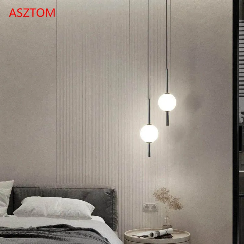 

Simple Glass Ball Pendant lamp Dining Room Bedroom Decor Hanging Lamp Restaurant Bar Suspension Lighting fixtures