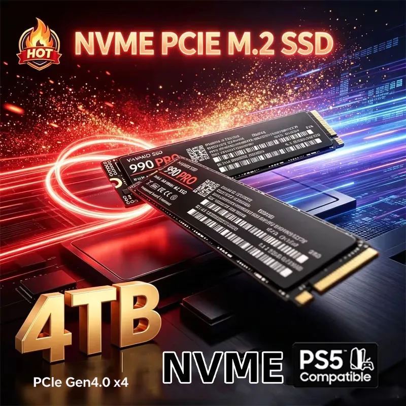 M.2 NVMe SSD 990 PRO PCIe Gen4.0 X4 TLC 3D NAND 1TB 4TB 2280 Internal Gaming Solid State Drive for PS5 PC Laptop