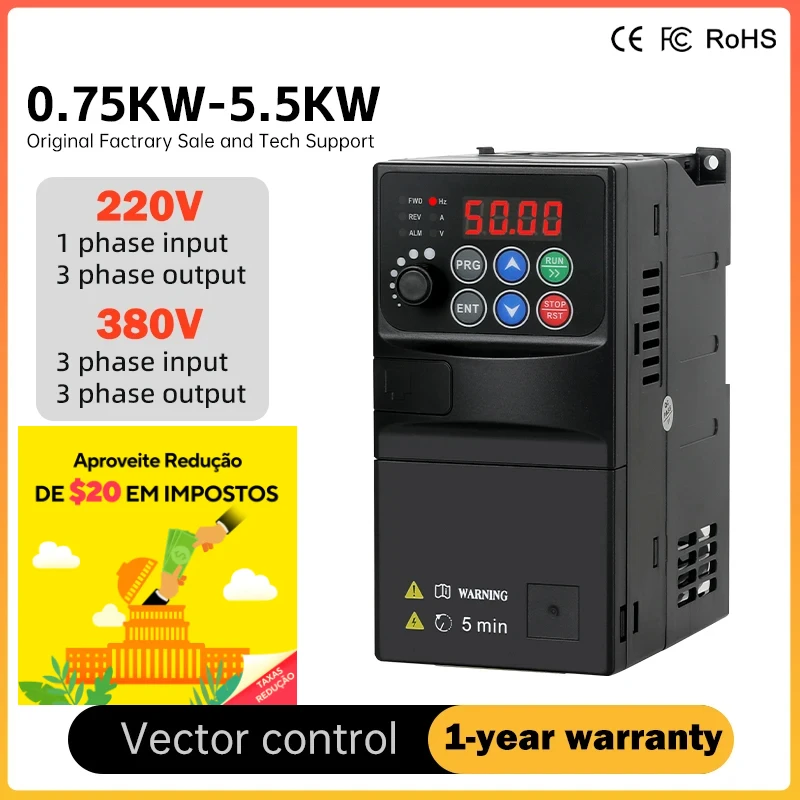 economic-su600-vfd-converter-075kw-55kw-frequency-220v-380v-1phase-input-3-phaseoutput-frequency-converter
