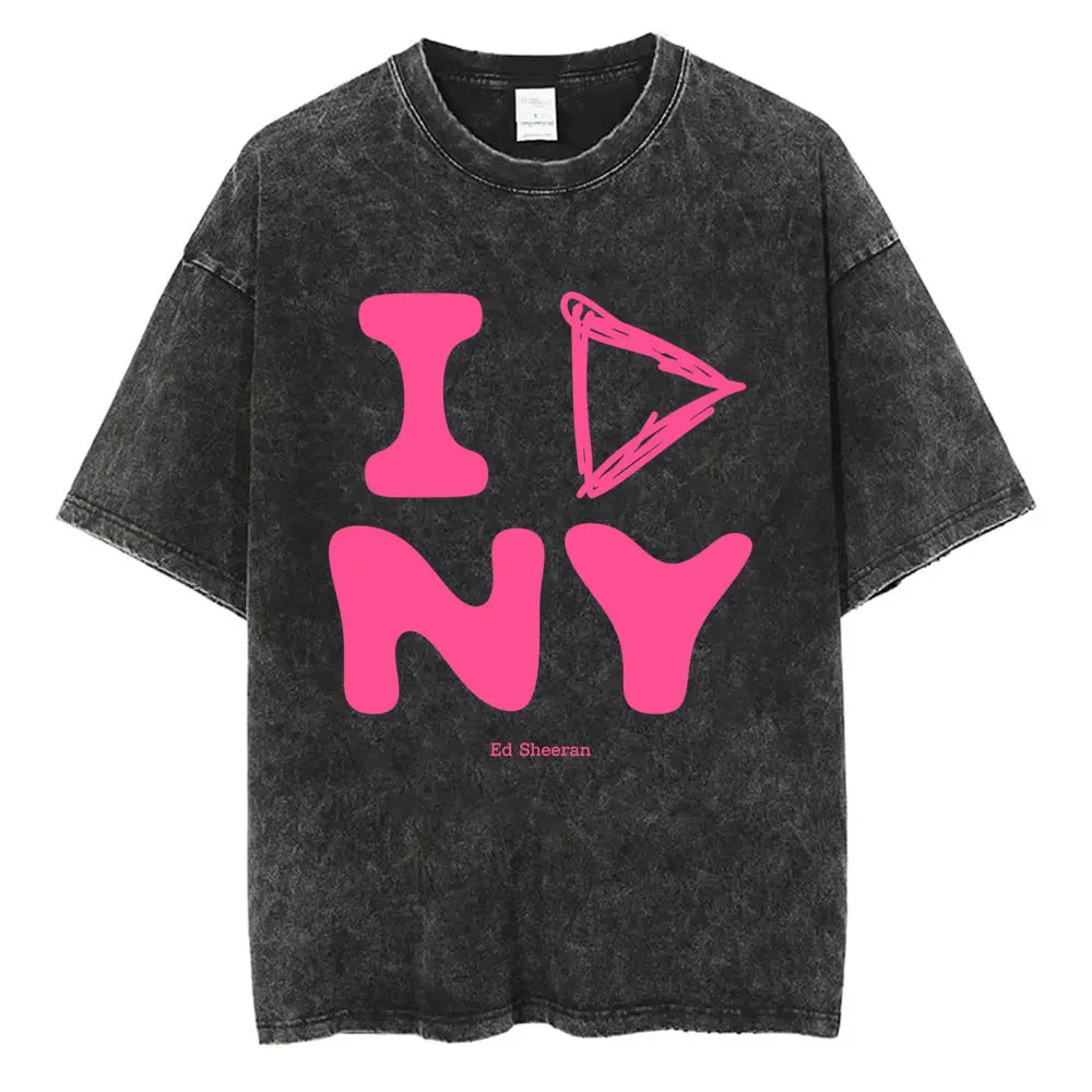 

I Love Play Vintage Washed T-shirt Ed Sheeran T-shirts Men Women Fashion Casual Short Sleeve T Shirts Male Oversized Streetwear