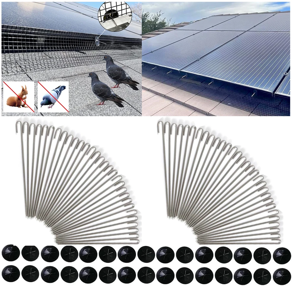 10/50/100/150/200/300pcs Solar Panel Bird Guard Fastener Clips,bird protection solar panels,Solar Panel Guard Clips