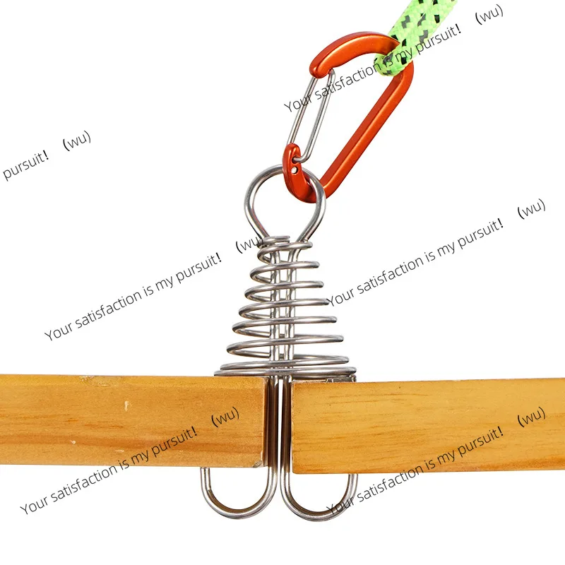 Outdoor camping octopus rope buckle camping deck nail stainless steel fixed tent rope buckle wooden board hook spring wind rope