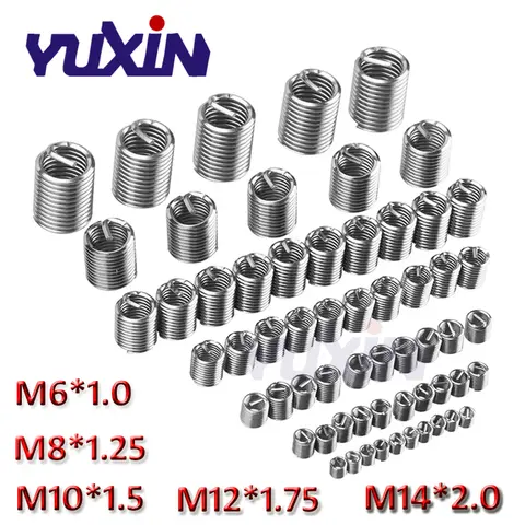 M8-M14 Stainless Steel 304 Wire Thread Insert Screw Sleeve Bushing Helicoil Wire Thread Repair Inserts