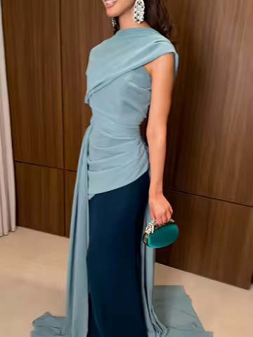 Customized Modern Evening Dress Classic Strapless Sleeveless Homecoming Dresses Simple Sweep Train Special Occasion Gowns