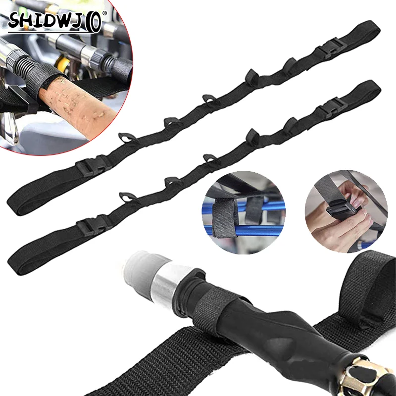 2Pcs Adjustable Vehicle Fishing Rod Storage Rack Black With Magic Stickers Rod Gear Holder Car Mounted Storage Rack