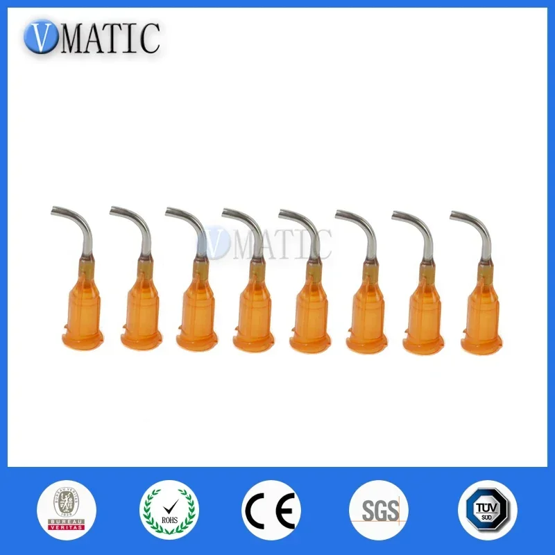 

Бесплатная доставка, 15 г, янтарь, длина 0,5 дюйма, изгиб 90 градусов, изогнутый дозатор, тупый конец, наконечники иглы из нержавеющей стали 1/2 дюйма