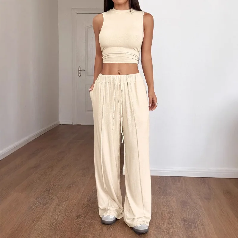 2025 صيف جديد أزياء المرأة تانك الأعلى عارضة السراويل مجموعة الملابس النسائية