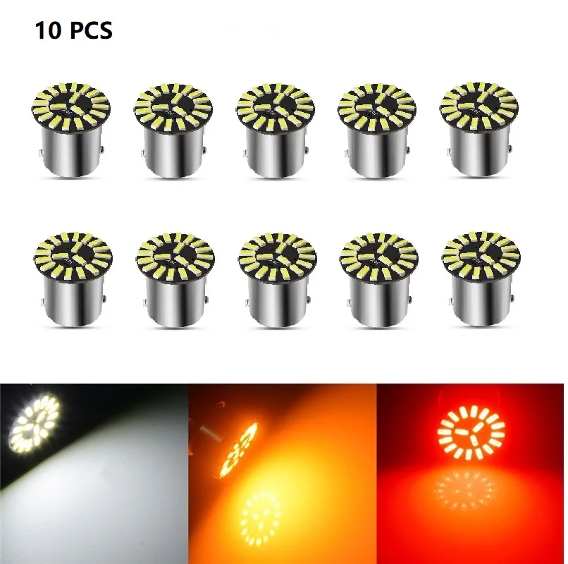 

10PCS P21W 1156 Ba15s BAY15D 1157LED Bulb AutoTurn Signal Light 12V 4014 SMD 7000K Car Reverse Back Brake Parking Daytime Lamps