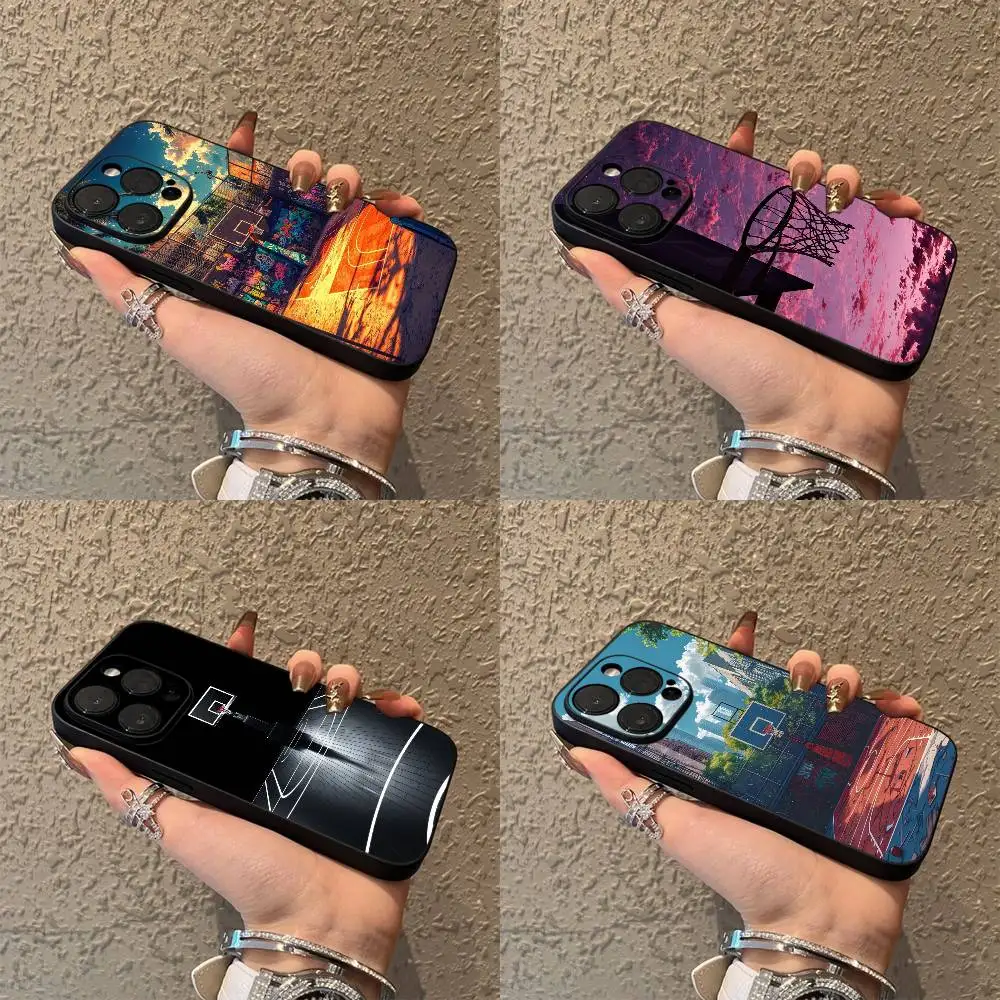 

Sport Basketball Court Basketballer Phone Case For iPhone 17,16,15,14,13,12,Pro,Max,Plus,E,SE4,Air,Mini Black Soft Box