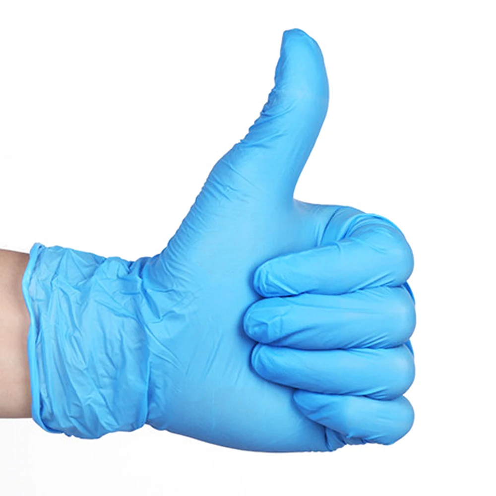 

Blue Disposable Nitrile Gloves 100pcs Latex Powder Large Tattoo Glove For Dishwashing Household Cleaning Gardening Work Beauty