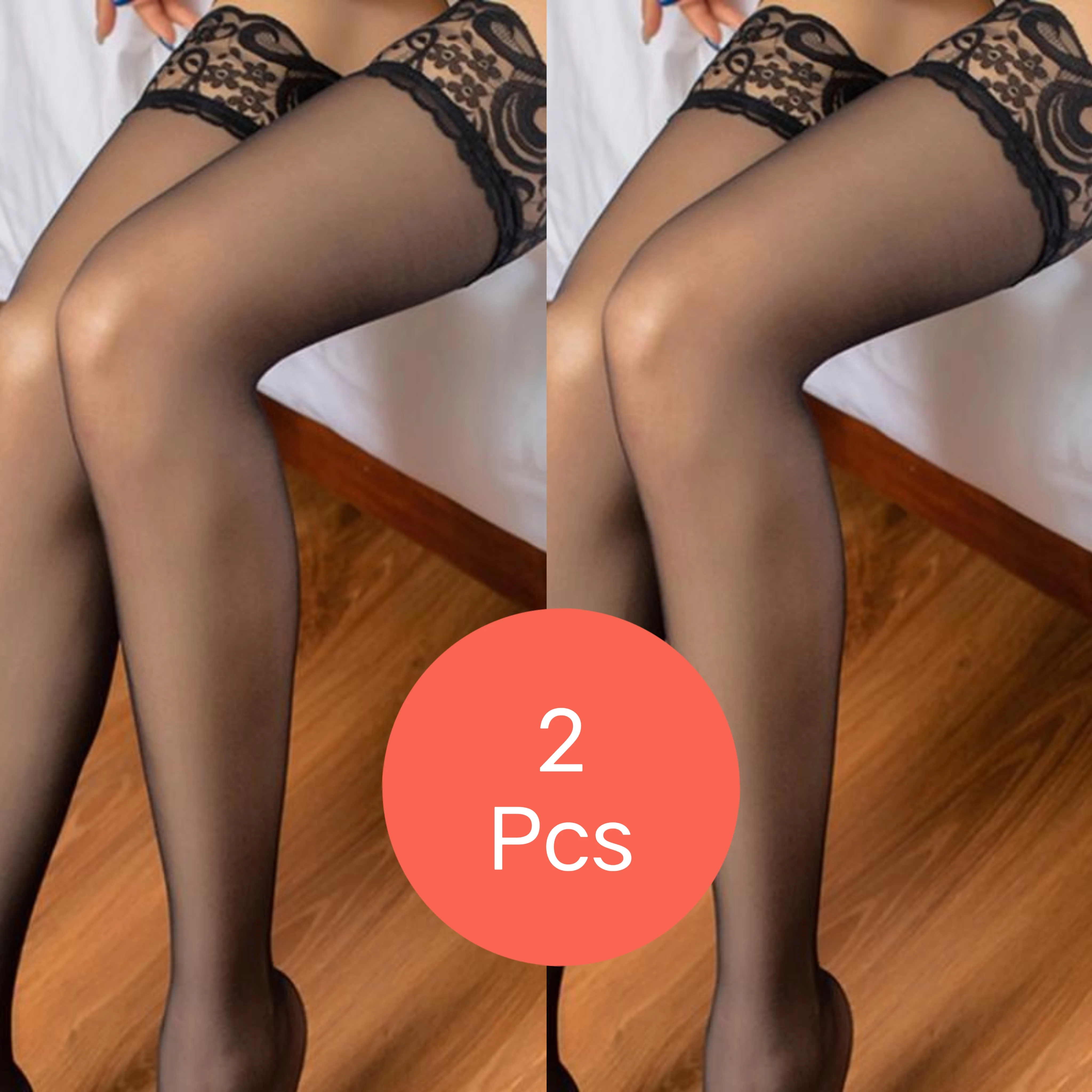 Frauen Blume Transparent Seide Strumpf Weibliche Weiß Sexy Dünne Strumpfwaren Hohe Knie Manschette Strumpfhosen Elastische Mode Hohe Strümpfe – Detail 6