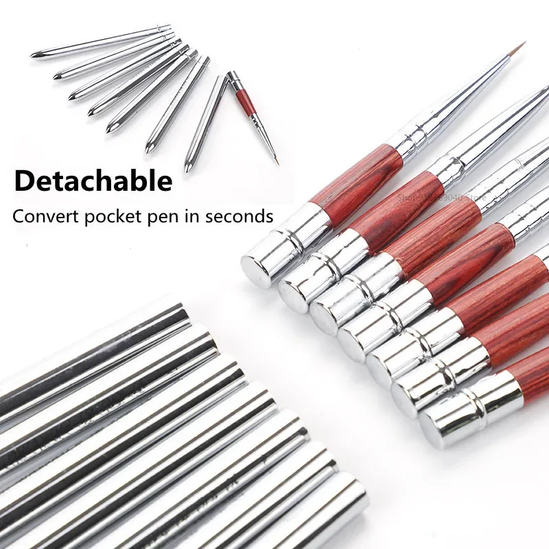 

5pcs/Set Portable Stainless Steel Watercolor Brush Round Head Detachable Pocket Pen Hook Line Travel Painting Art Supplies
