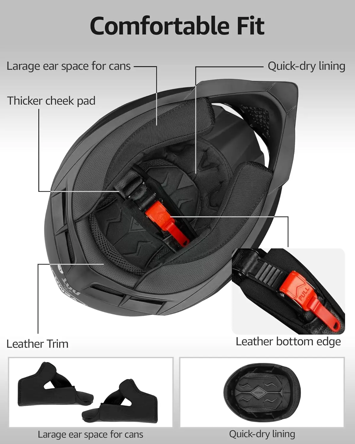 Cascos Dirt Bike para adultos, cascos de Motocross ventilados, ATV, Dirtbike, todoterreno, BMX, MX, aprobado por el DOT, YM-915, Bla