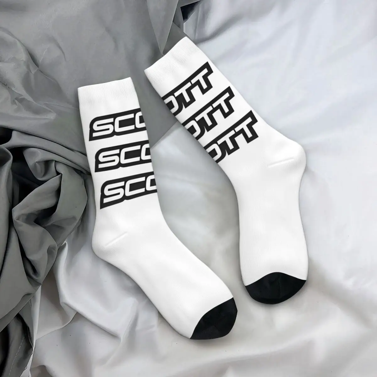 

Women Men Socks Scotts Bike logo Stockings Autumn Fashion Breathable Socks Printed Running Anti Sweat Socks