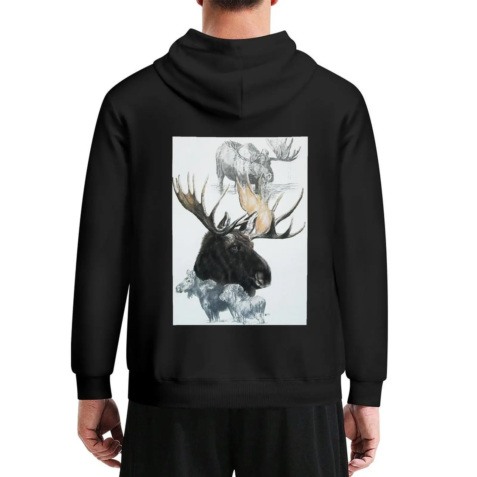 

Moose Collage Hoodie autumn new products men's clothing autumn jacket men hooded shirt hoodie graphic