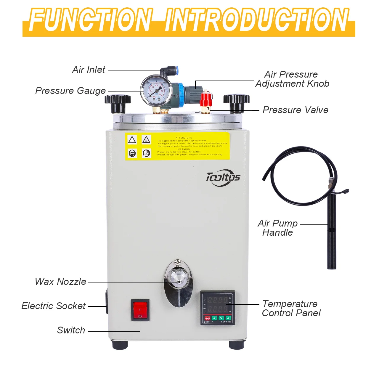 Tooltos Digital Control Wax Injection Machine with Manual Air Pressure Adjustment - Essential Jewelry Making Tool for Wax Moldin