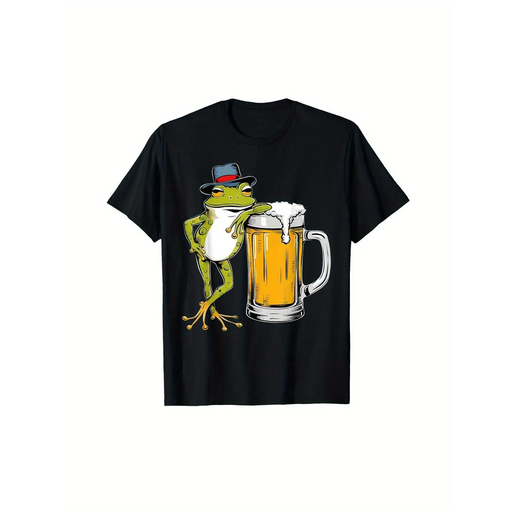 

Funny Frog T-shirt Men Women's Cool Frog Drinking Beer Graphic Tee Beer Lover Gift Party Top Casual Pub Shirt
