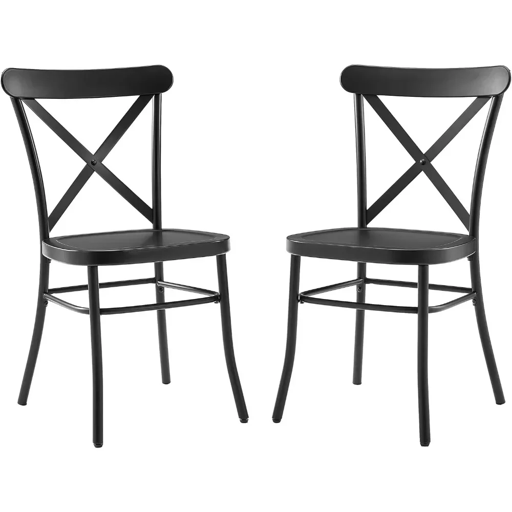 

Camille Metal X Back Cafe Обеденные стулья Набор из 2 шт., матовый черный