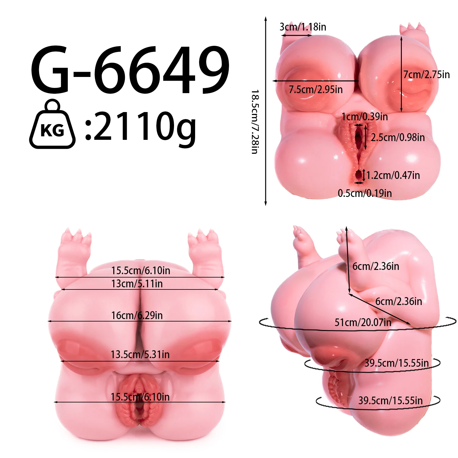 Dual Entry Soft Silicone Male Masturbator Furry Anime Pocket Pussy Male Stroker Adult Sex Toys For Men Realistic Textured 18+Xxx view 4