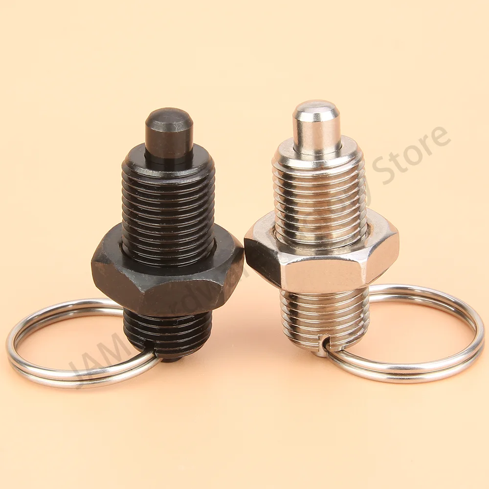 Factory High Precision MJ236 Stainless Steel/ Carbon Steel Retractable Index Plungers Pull Ring Locating Pins With Lock Nuts
