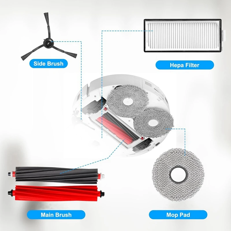For Roborock Q Revo Master Robot Vacuum Cleaner Main Side Brush Hepa Filter Mop Cloth Dust Bags Replacement Parts