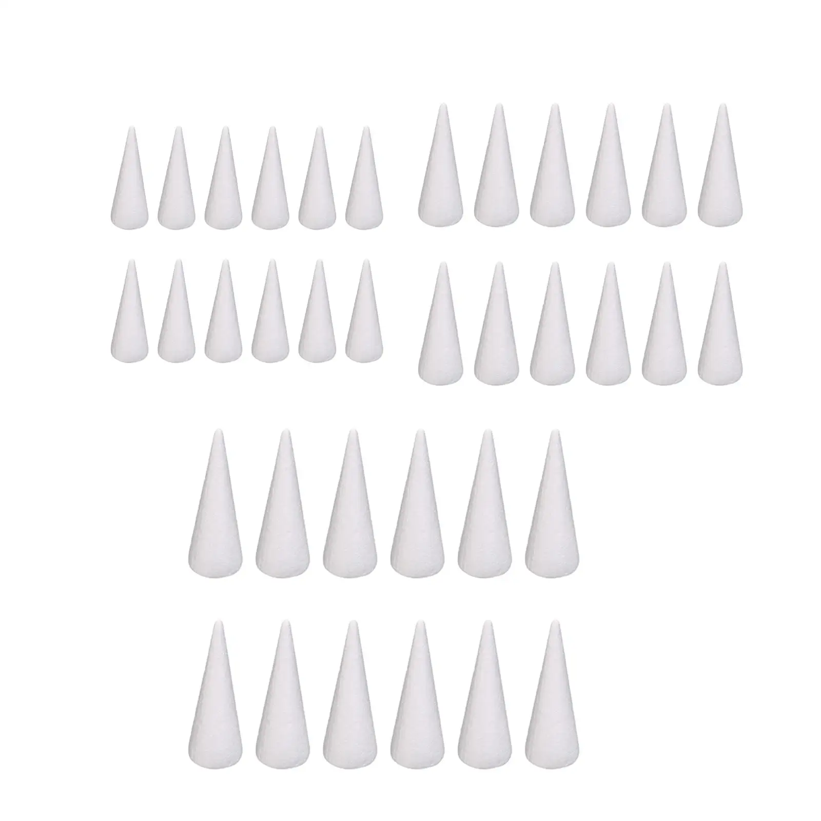 12x Foam Cones for Crafts White Polystyrene Cones Cake Topper Christmas Tree Project for Holiday, DIY Projects