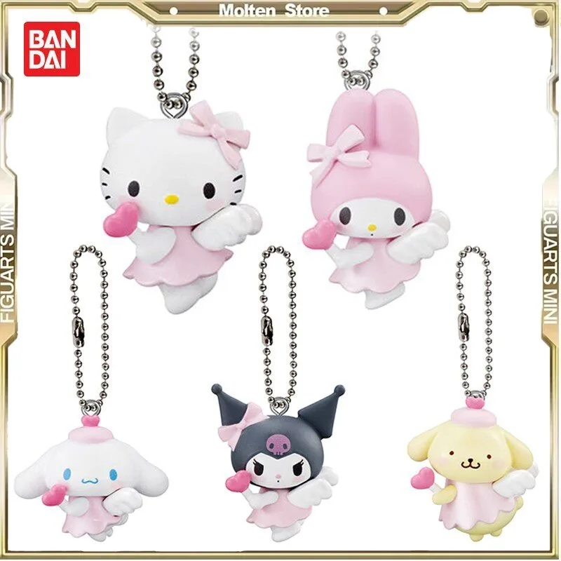

Bandai Gashapon My Melody Pom Pom Purin Cinnamon Kuromi Family Angel Style Pink Pendant