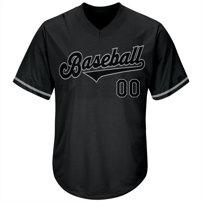 Custom Black Authentic  Baseball Jersey Men and Women Section Shirt 3D Printed Shirt Casual Team Shirts Hip Hop Unisex Tops