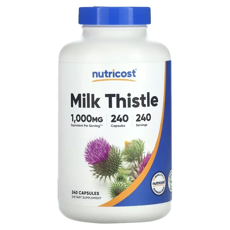 Milk Thistle Capsules 250mg (240 Capsules) for Soothing Hangovers & Liver Protection