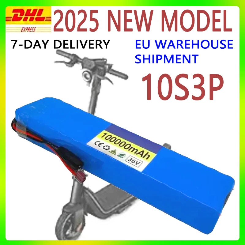 2025 شحنة الاتحاد الأوروبي الجديدة 36 فولت 20 أمبير 18650 بطارية ليثيوم قابلة للشحن 10S3P 1000 واط مع BMS لحزمة بطارية دراجة سكوتر