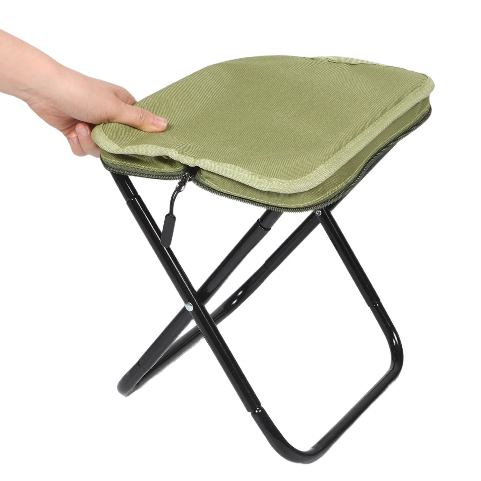 

1pc Portable Folding Stool Lightweight Compact Design With Pen Bag Storage For Outdoor Camping Hiking Fishing Travel Backpacking