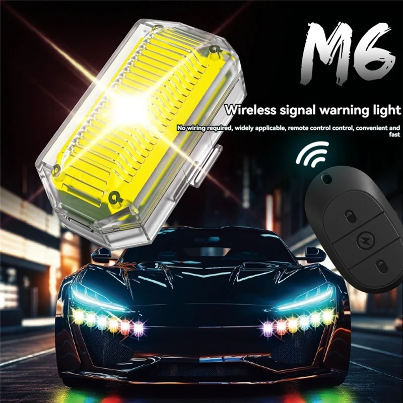 ABZW Wireless LED Drone Strobe Light For Motorcycle Car Bike 2.4G Remote Control Flash Warning Light Signal Light