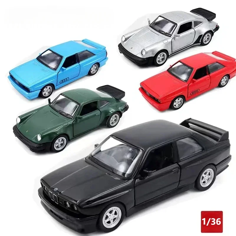 1:36 1987 BMW M3 1978 Porsche 911 Turbo 1980 Audi Quattro Diecast Car Metal Alloy Model Car kids toys collection gifts