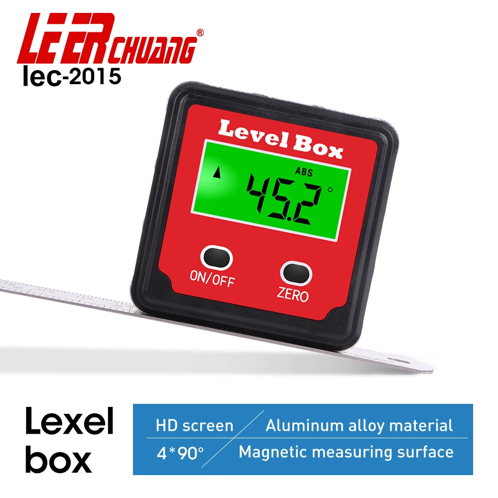 

LEERCHUANG Mini Digital Angle Finder Gauge Level Box Magnetic Protractor Carpenters Craftsman Measuring Tools Inclinometer Gauge