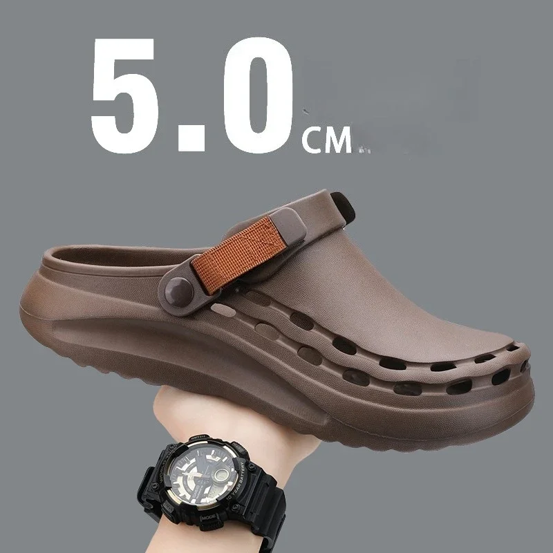 Quick-Dry EVA Solid Color Mens Sandals Fashion Trendy Lightweight Outdoor Travel Essentials Beach Shoes Casual Men’s Slippers