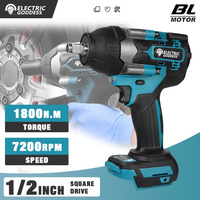 Electric Goddess Brushless DTW700 1800NM Electric Impact Wrench Cordless 1/2 inch for Makita 18V Battery Pin Screwdriver Tools