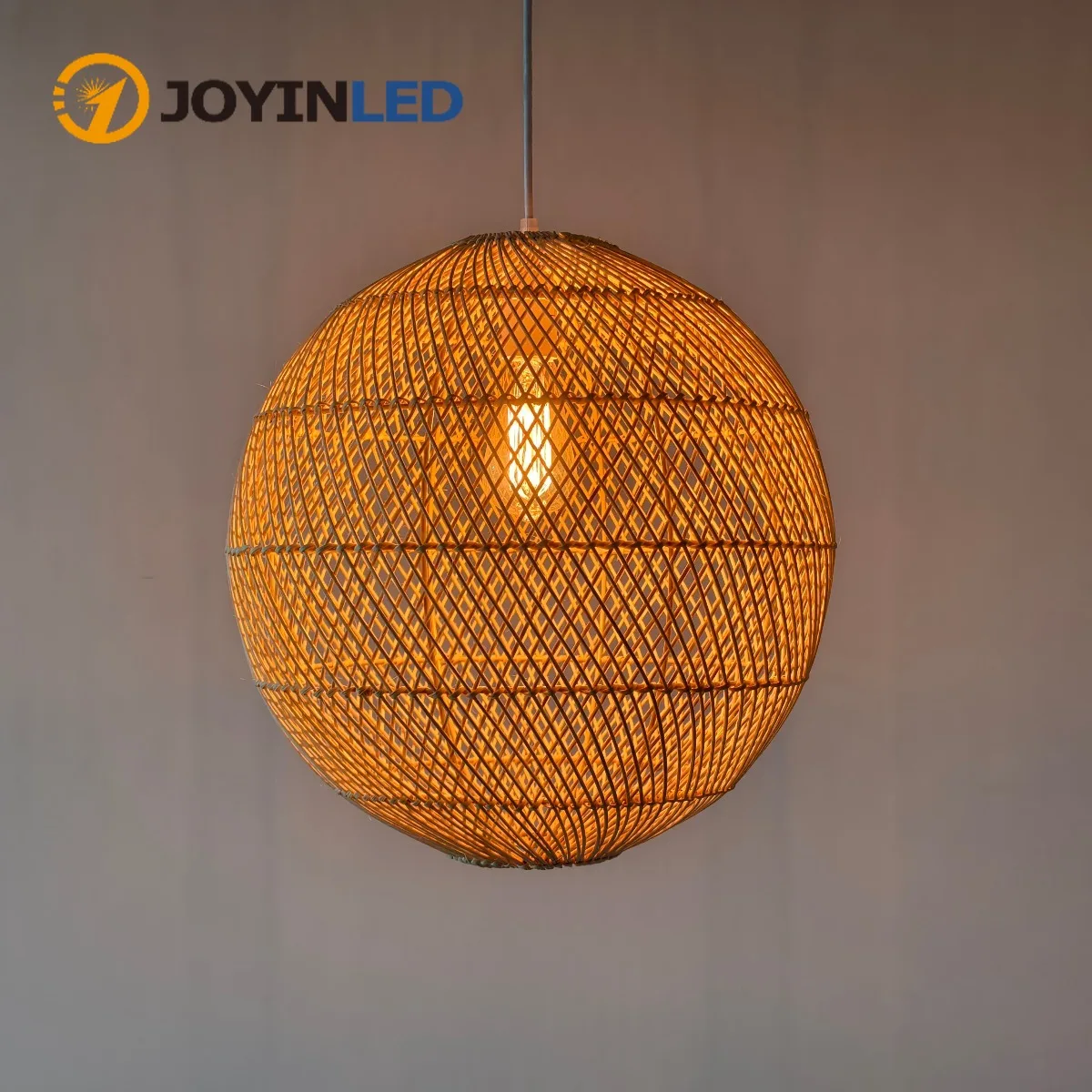 

Japanese Rattan Lantern Pendant Lamps 40cm Hand-Woven Hanging Light Retro E26/E27 Chandeliers for Living Room Bedroom Restaurant