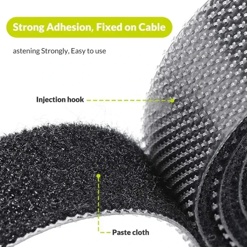 Data Cable Tie Reusable Vel Cro Adhesive Fastener Tape Double Side Hook and Loop Cable Tie for Cords Cable Management view 5