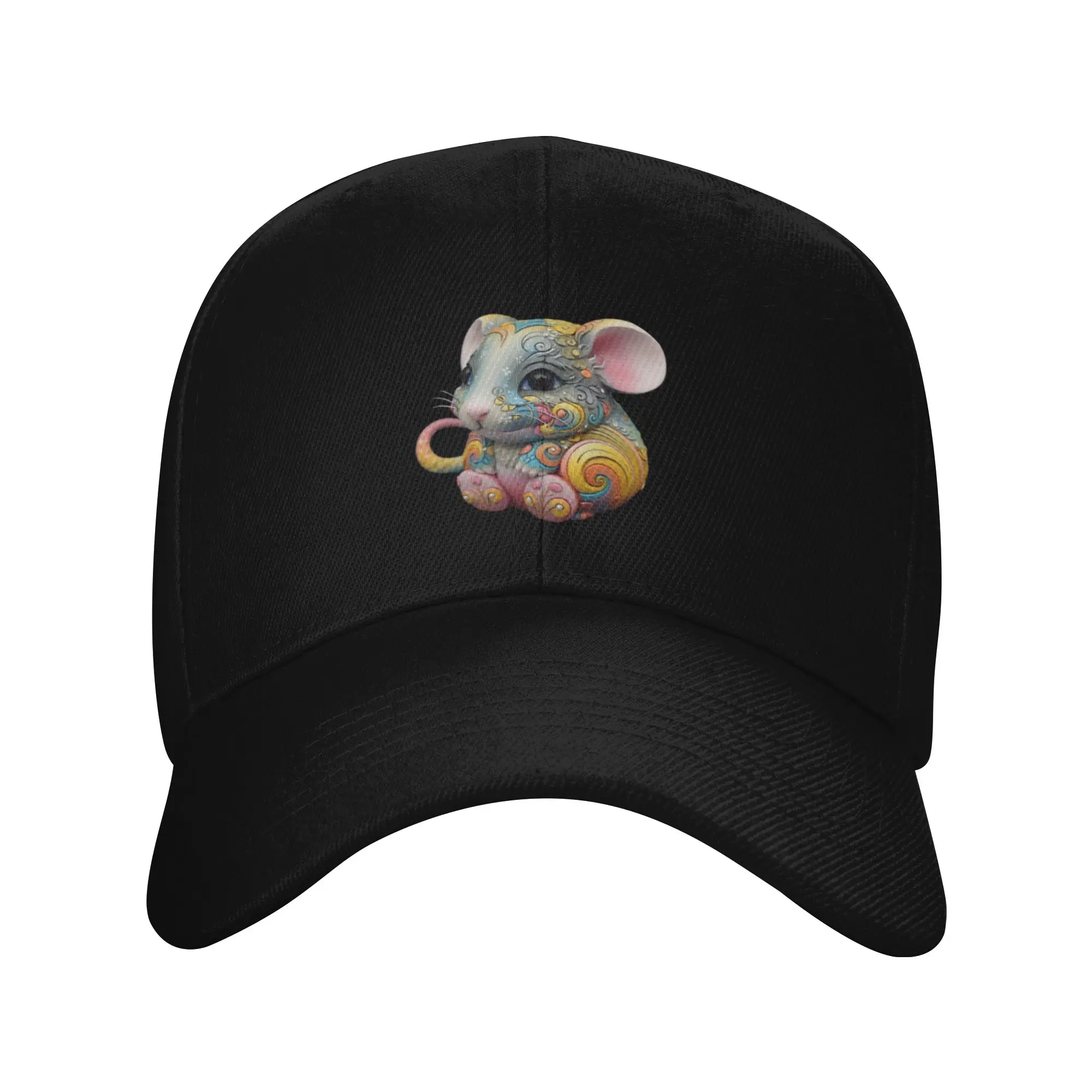 Hot Sale Sweet mouse with a colorful pattern Baseball Cap Trendy Sun Visor Hat  Seaside Camping Sun Visor Hat