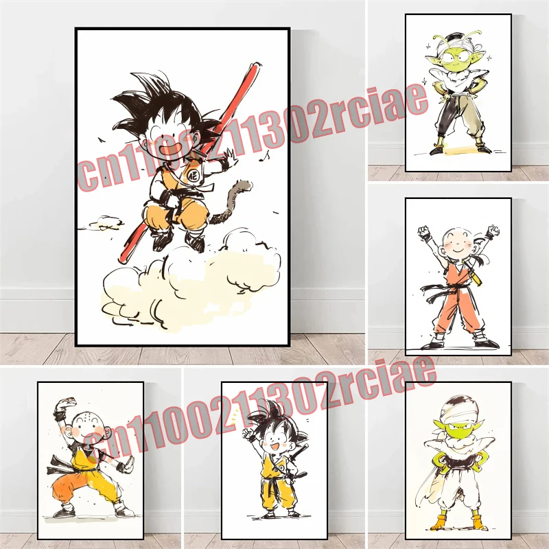 

sClassic cartoon Dragon Ball Cute Art Canvas Painting Poster Drawing Suitable for Living Room Bedroom Decoration Children's Gift