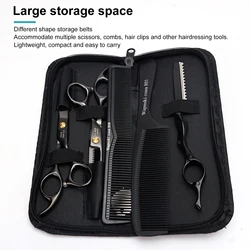 Hairdresser Scissors Pouch Pack Portable Zipper Haircut Combs Storage Bag Barbershop Pu Leather Hairdressing Tools