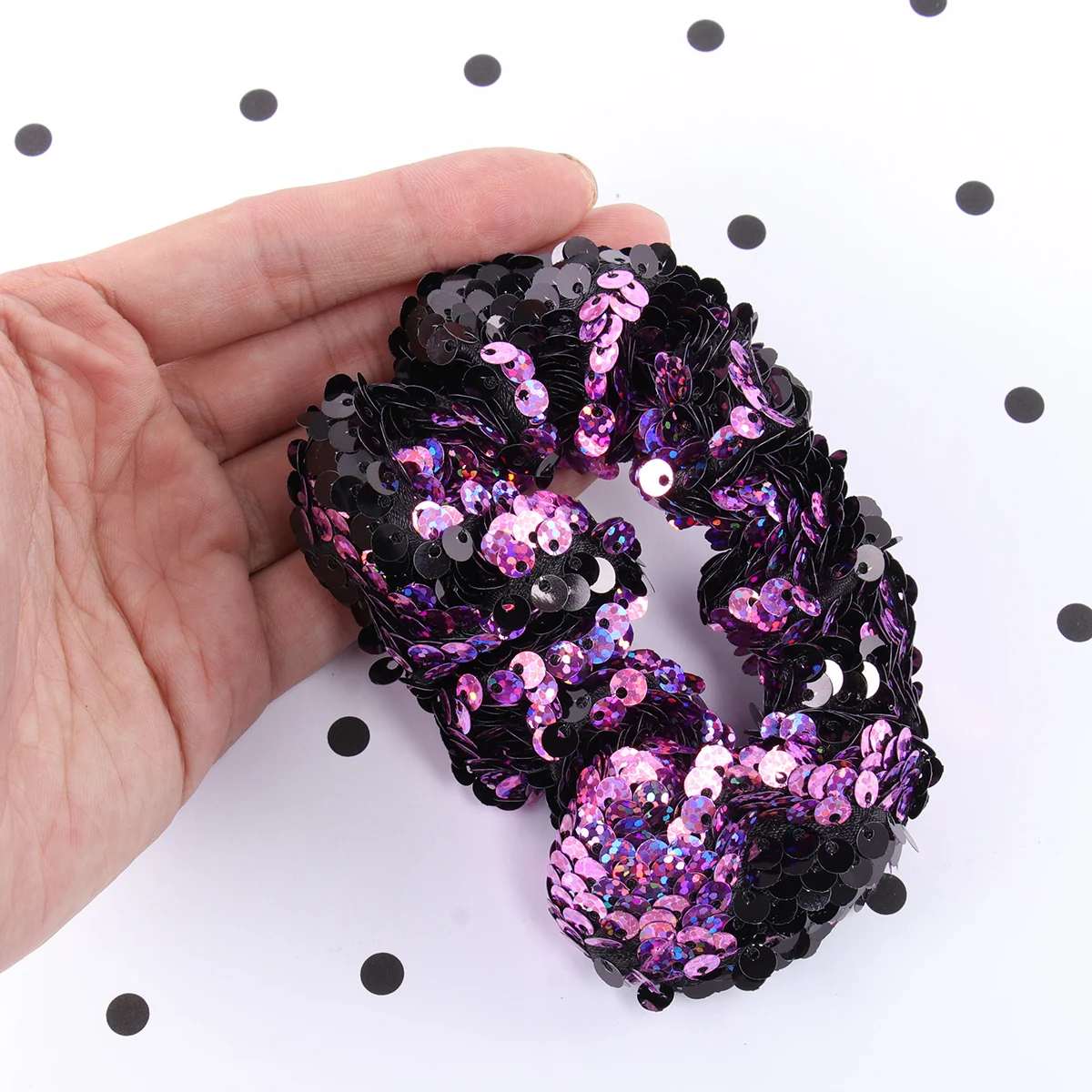 

Sequin Hair Accessories Elastic Ponytail Holders Bright Color Ribbon Scrunchies Fashion Daily Wear Premium Material Long Lasting