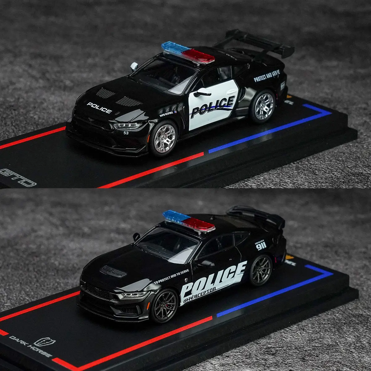 CM 1:64 Scale Diecast Alloy Ford Mustang DarkHorse GTD Toy Police