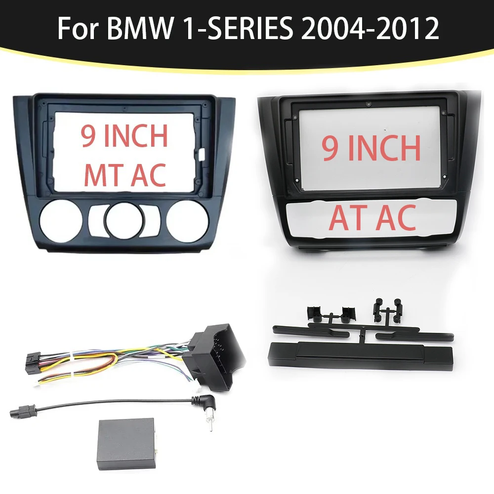 

9 Inch Car Fascia Frame Adapter Canbus Box Decoder For BMW 1 Series E81 E82 E87 E88 Android Radio Dash Panel Frame Kit