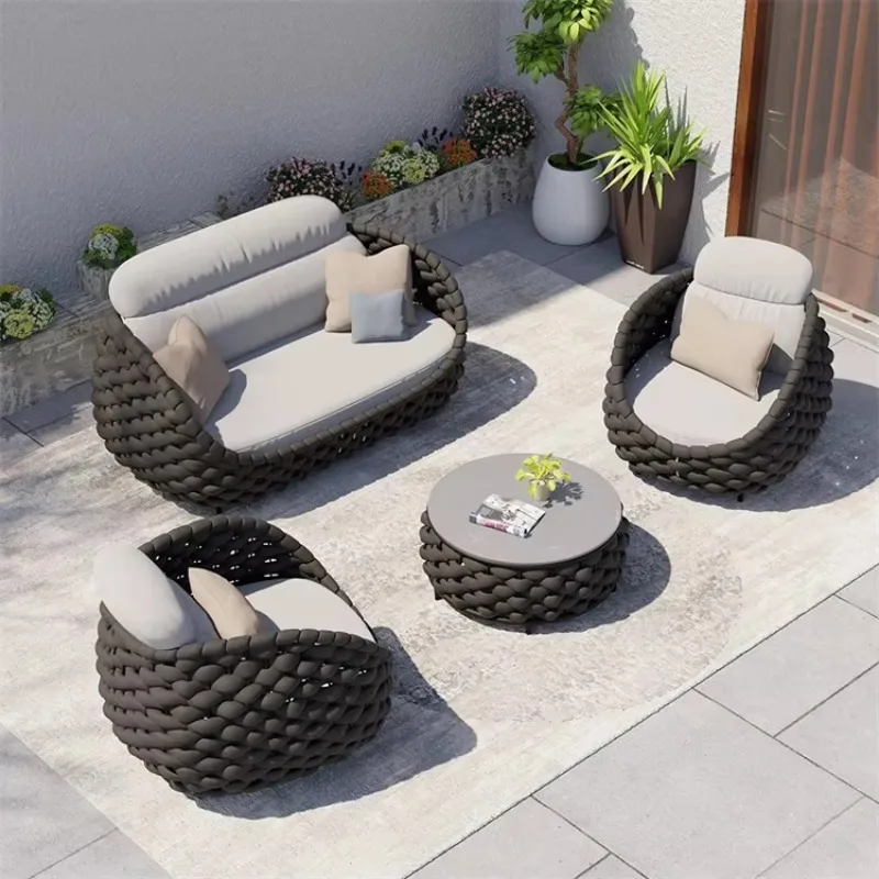 Modern Luxury Design Leisure Outdoor Furniture Set Home Patio Corner Garden Comfortable Rattan Sofa 