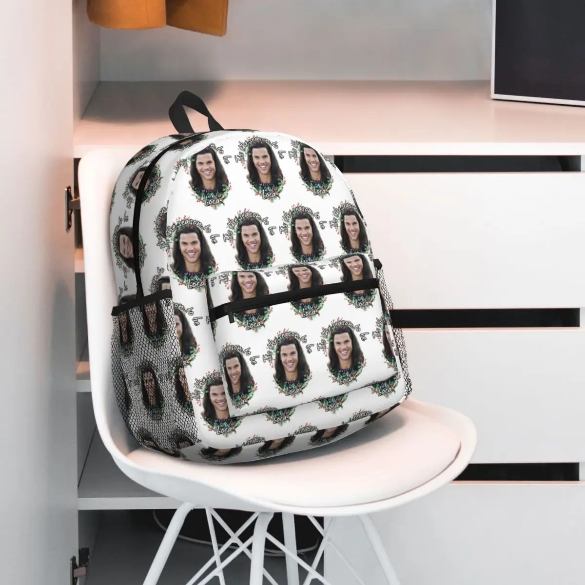 Twilight Jacob Tis The Season To Be Loca Seasonal Backpack Daypack Boys Girls BookBag School Bag Shoulder Bags for Men Women