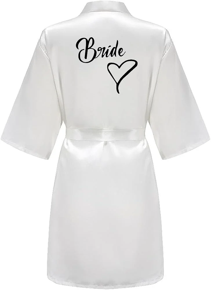 Frauen Seide Satin kurze Nacht Druck Robe Kimono Robe Mode Bademantel sexy Bademantel Femme Hochzeit Braut Brautjungfer m024