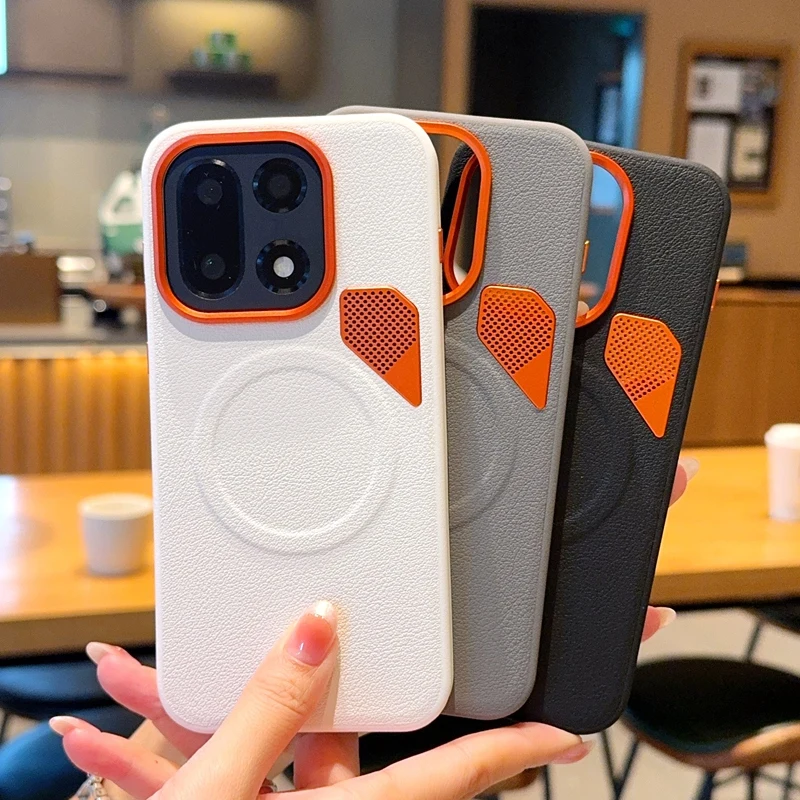 

Phone Case For OnePlus 15 Magnetic Wireless Charger PC Hard Shell Protective Solid Color Back Cover