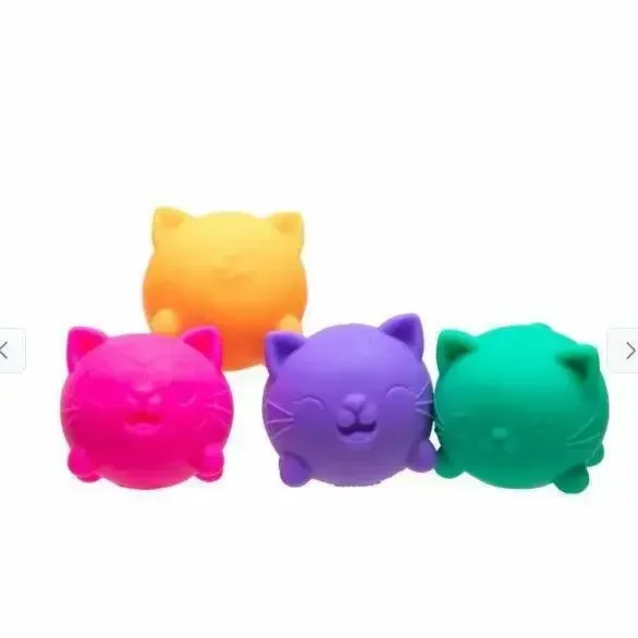 New Teenie Cool Cats 4 Pack Adorable Mini Cat Fidget Toys Soft Squishy Stress Relief Sensory Squeeze Toys For Adults image 3